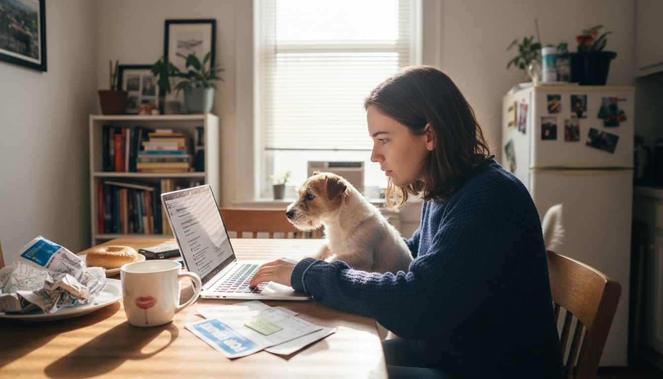 Pet owner searching for housing online