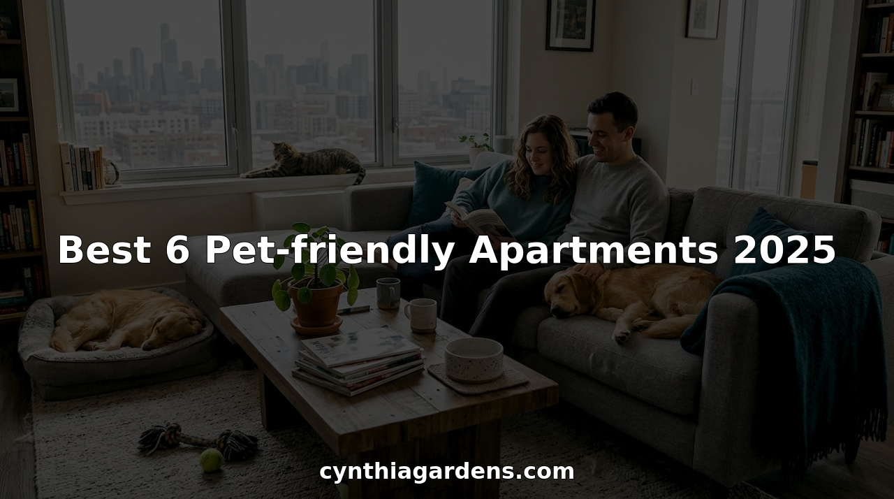 Pet-friendly apartment living room with dog and cat