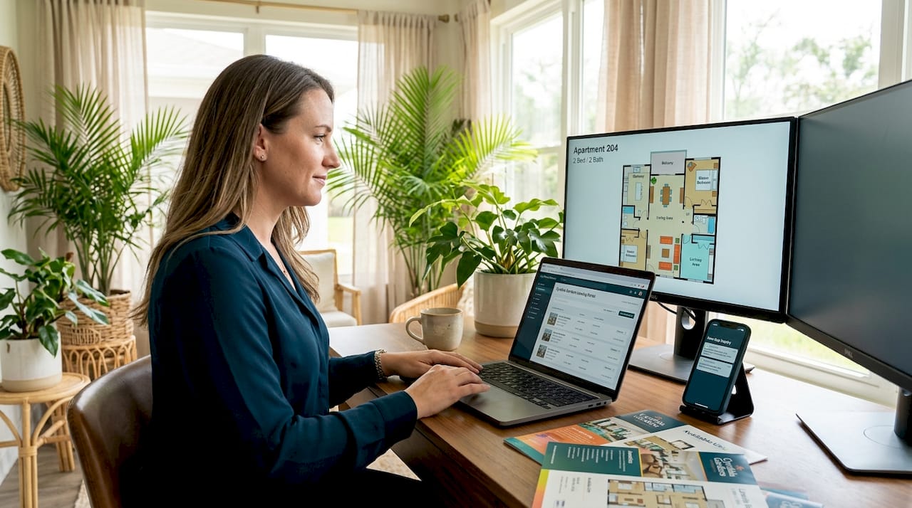 Real estate pro using virtual leasing platform