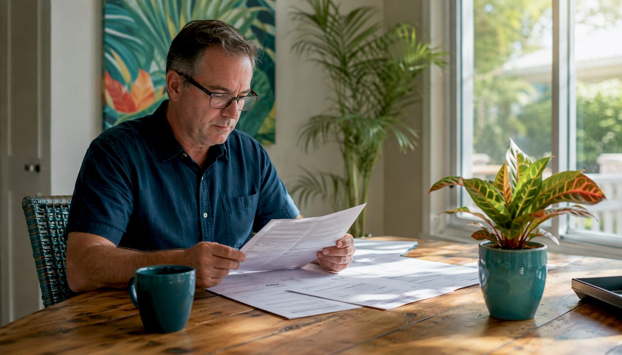 Landlord reviewing pet fee legal documents