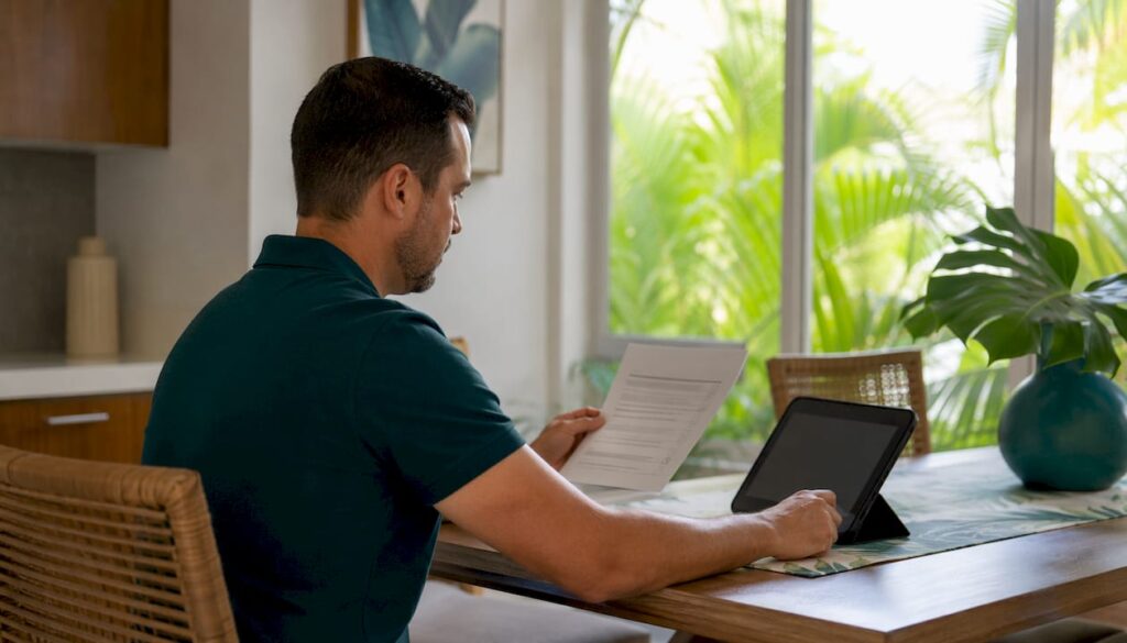 Leasing manager reviewing digital applications