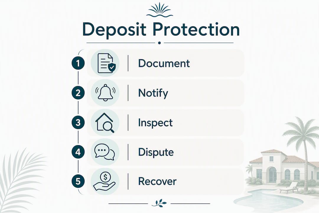 Security Deposit Explained: Renter Rights and How to Protect Yours 2 Infographic outlining steps to protect security deposit