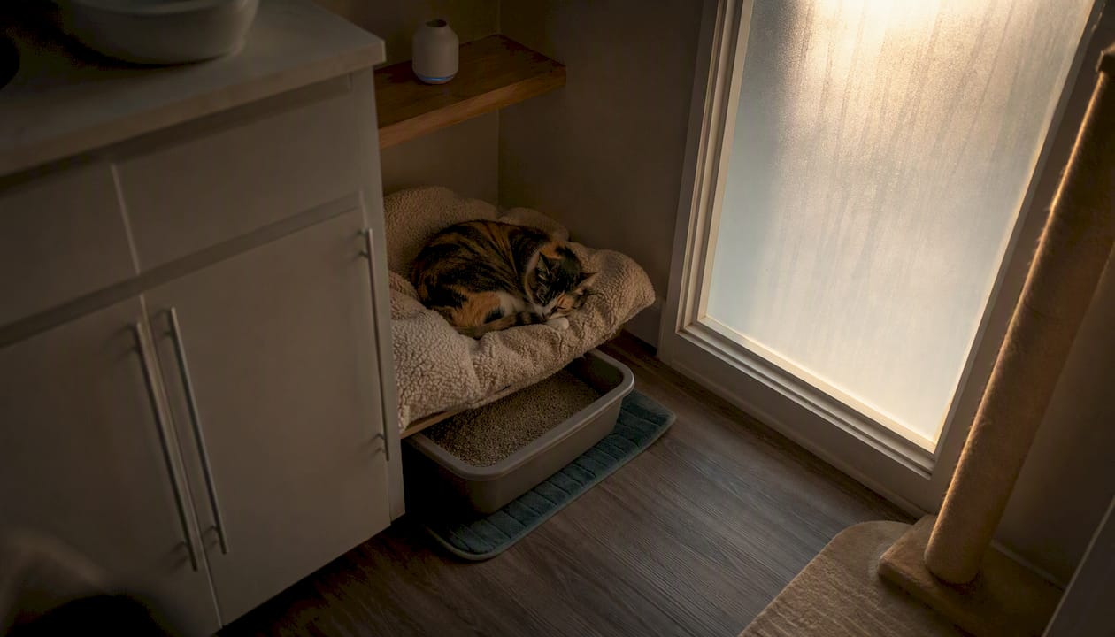 Moving Tips for Cat Owners: Stress-Free Relocation Guide 3 Cat resting peacefully in safe room home setup
