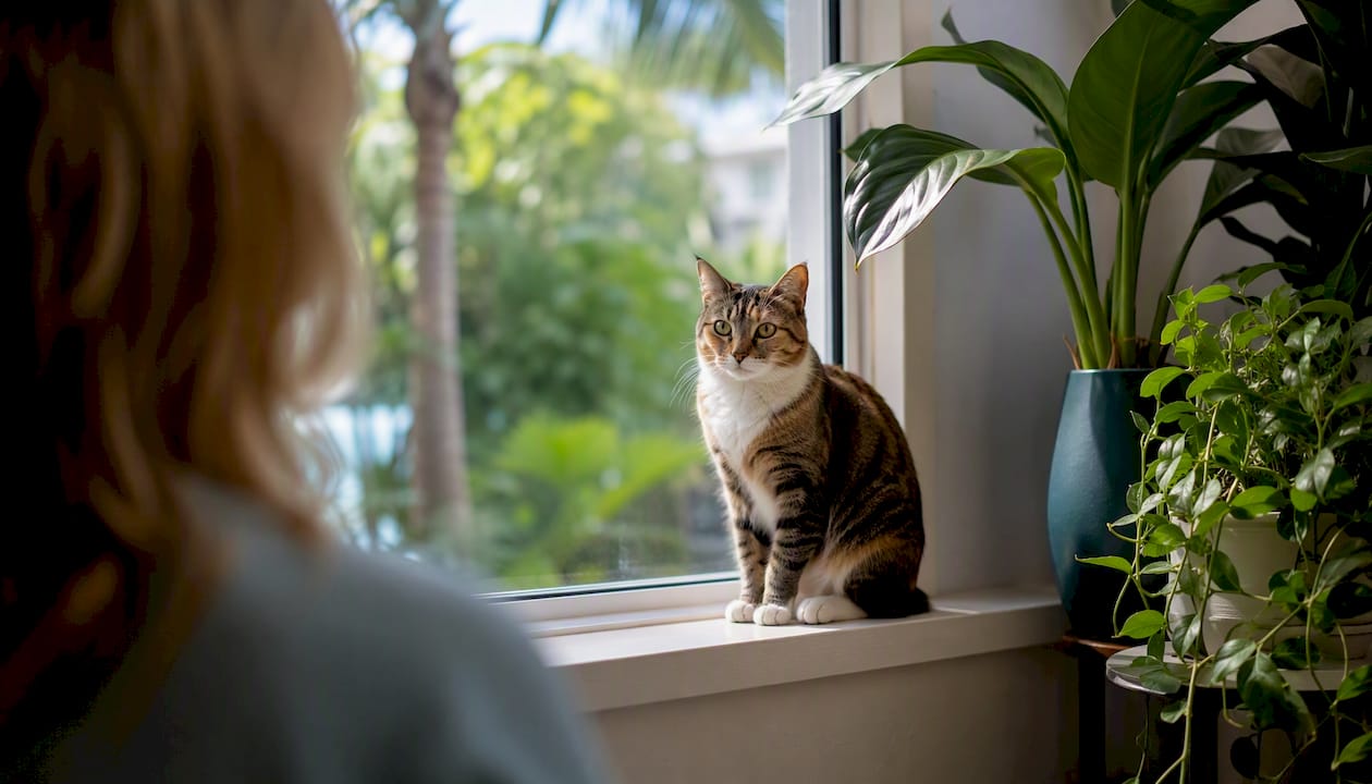 Real Advantages of Living With Cats, Backed by Science 3 Attentive cat looking at owner