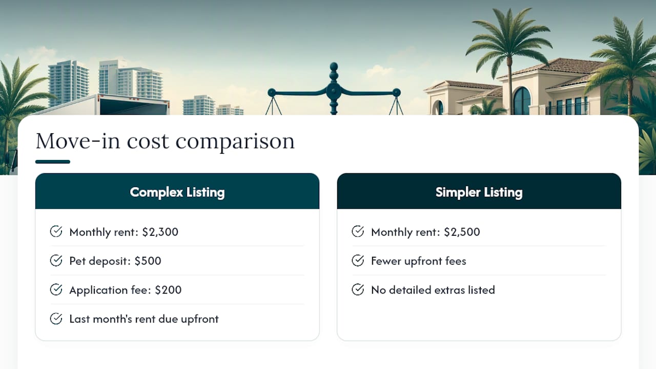 Diagram comparing move-in costs breakdown