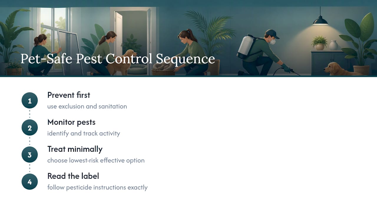 Diagram of pet-safe pest control process steps