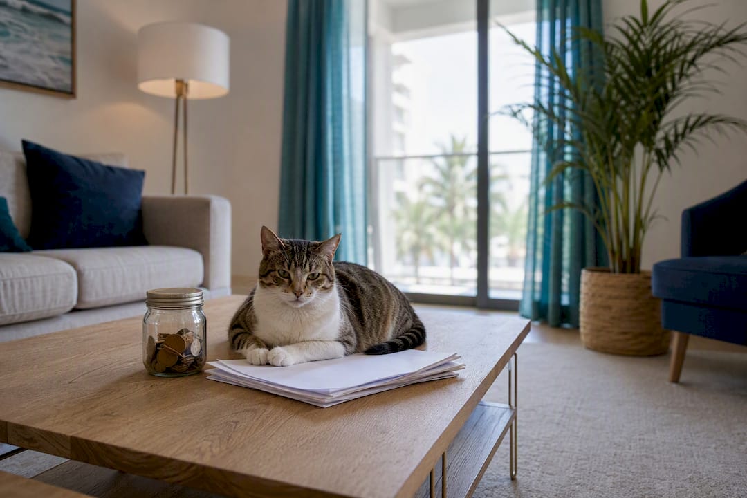 What a Pet Addendum Covers Under Florida Law 2 Cat resting near pet deposit receipt and jar