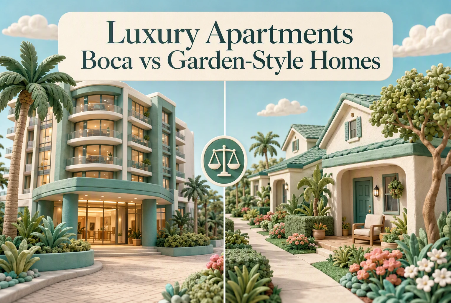 Luxury Apartments Boca vs Garden-Style Homes