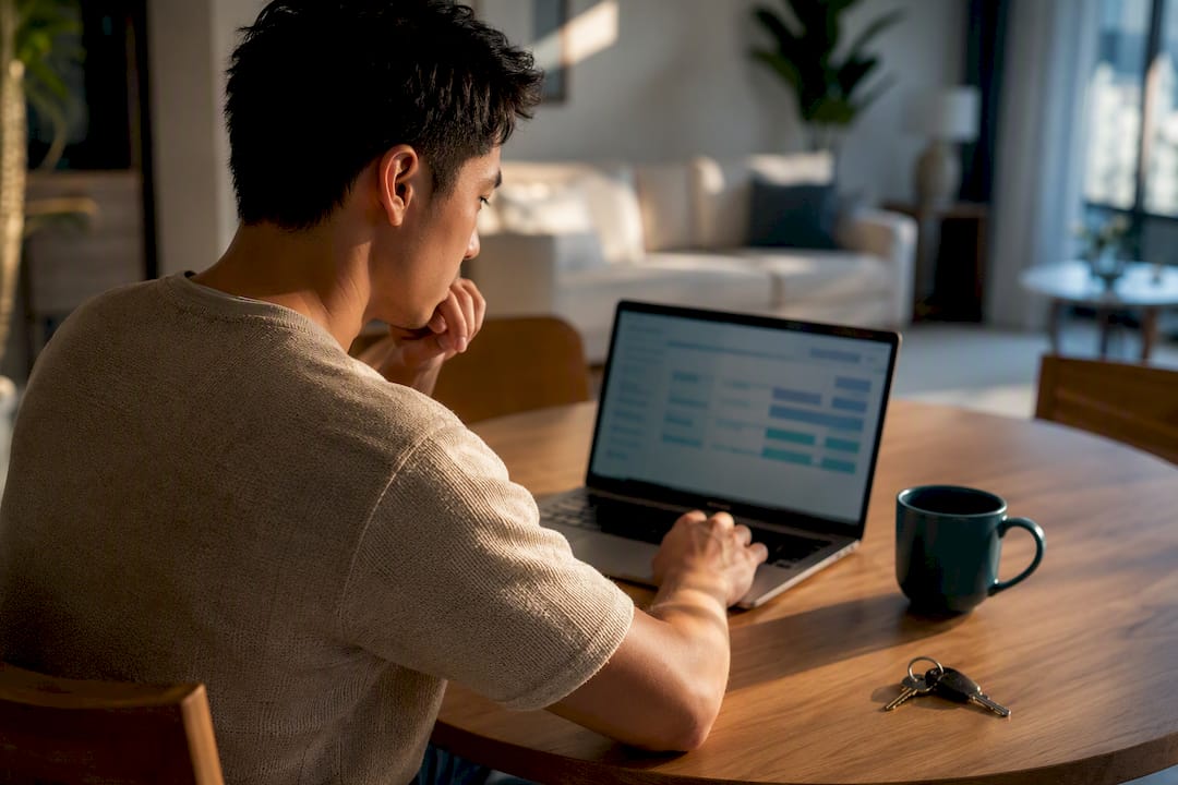 Renter reviewing apartment move-in costs