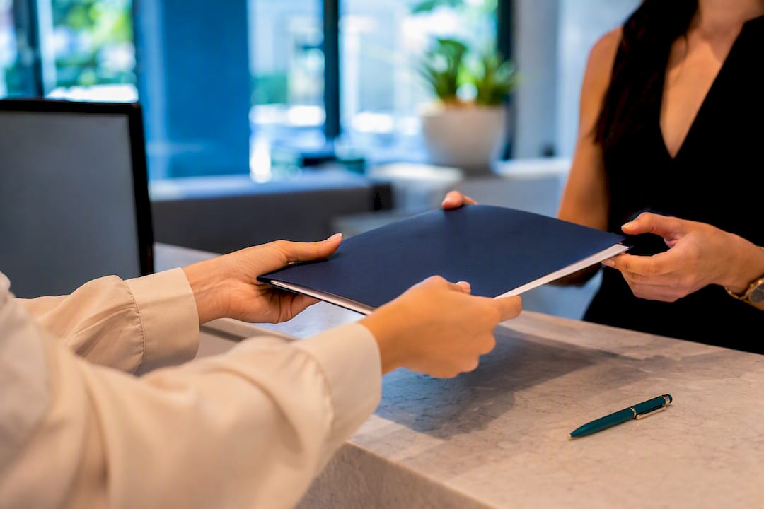 Renter submitting income verification documents