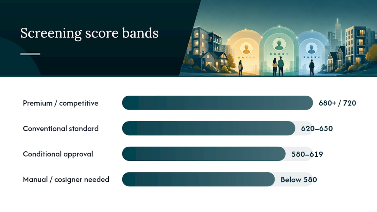 Landlord credit score approval bands