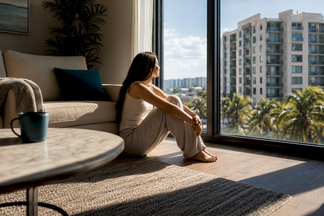High-floor apartment with blocked sunlight view