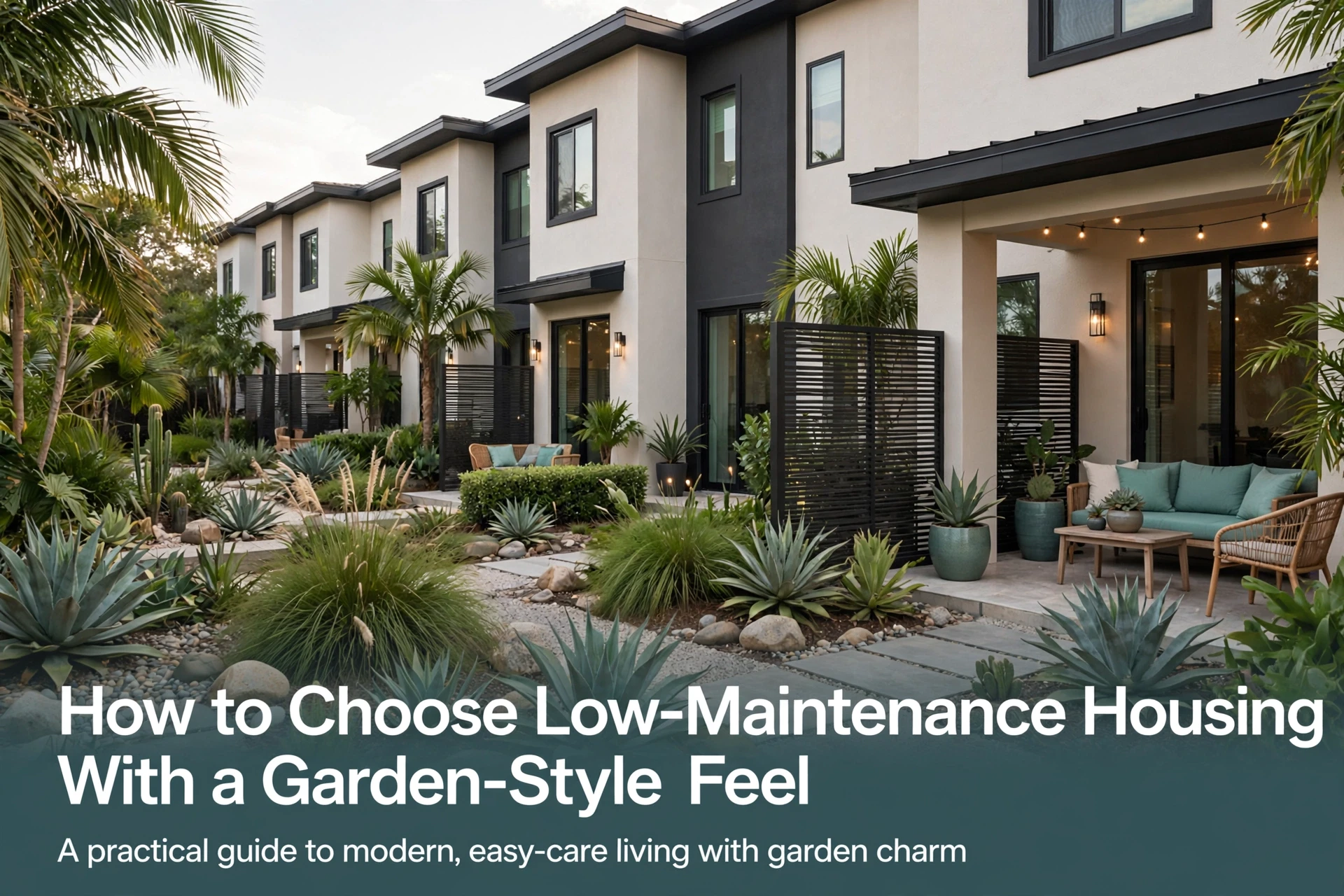 How to Choose Low-Maintenance Housing With a Garden-Style Feel