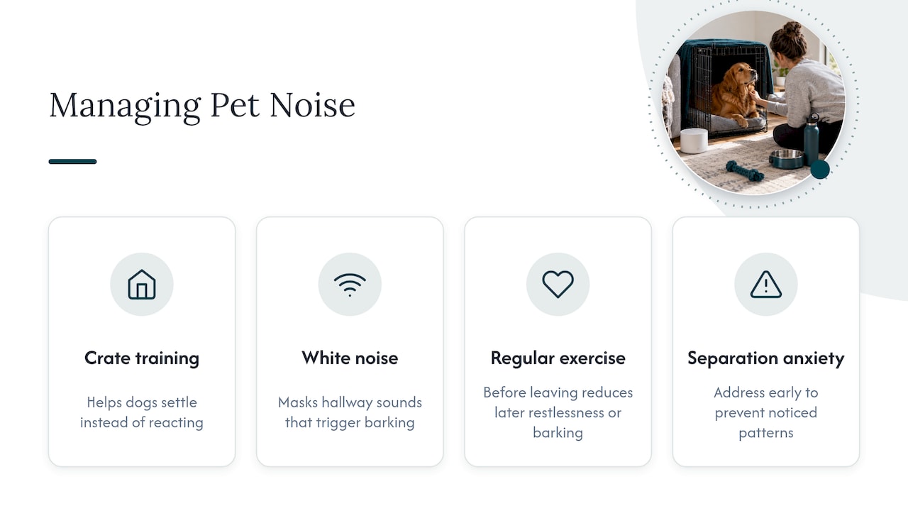 How pet owners can manage noise within quiet hour policies &mdash; overview diagram