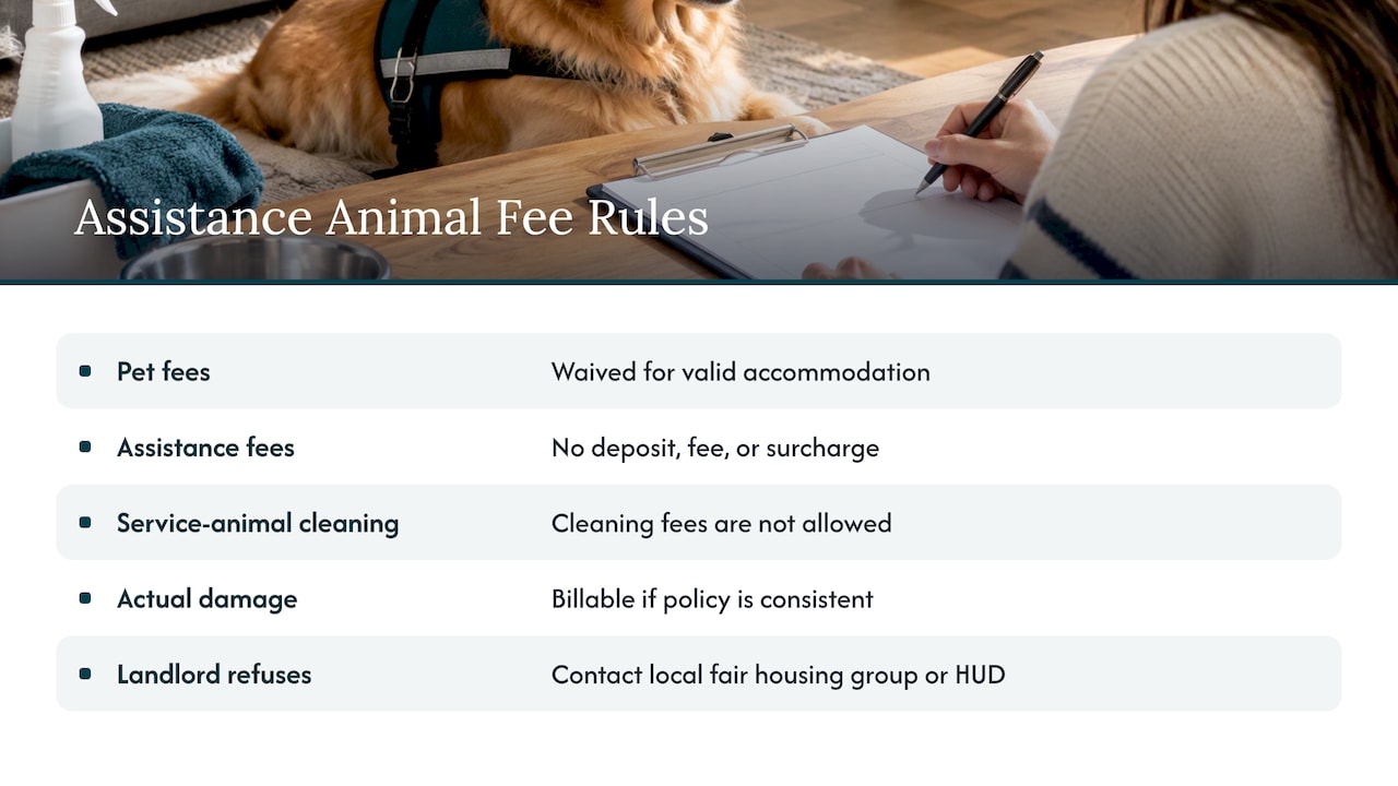 Pet Cleaning Fee: What It Covers and What You Can Be Charged 3 Assistance animals are not pets — overview diagram